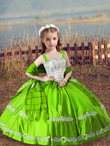 Floor Length Ball Gowns Sleeveless Child Pageant Dress Lace Up