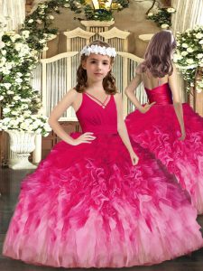 Floor Length Ball Gowns Sleeveless Multi-color Girls Pageant Dresses Zipper