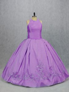 Lilac Sleeveless Taffeta Zipper 15 Quinceanera Dress for Sweet 16 and Quinceanera