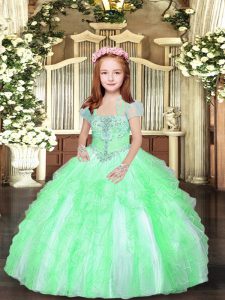 Hot Sale Sleeveless Tulle Lace Up Kids Formal Wear for Party and Sweet 16 and Wedding Party