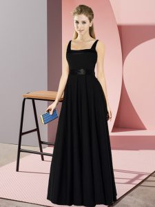 Fancy Floor Length Empire Sleeveless Black Wedding Party Dress Zipper