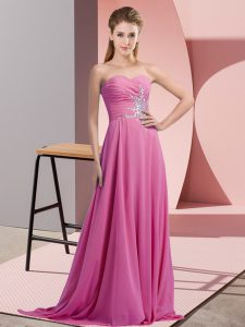 Fashion Sleeveless Beading Lace Up Evening Dress with Lilac