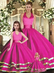 Custom Designed Fuchsia Sleeveless Ruffled Layers 15th Birthday Dress