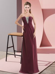 Colorful Chiffon Sleeveless Floor Length Evening Dress and Beading