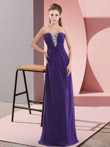 Sumptuous Sleeveless Beading Zipper Prom Gown