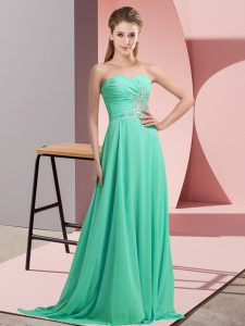 Ideal Empire Sleeveless Apple Green Prom Party Dress Lace Up