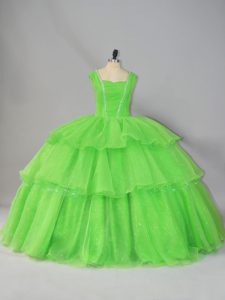 Discount Straps Sleeveless Lace Up Quinceanera Dresses Organza