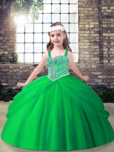 Elegant Sleeveless Beading and Pick Ups Floor Length Pageant Dress for Teens
