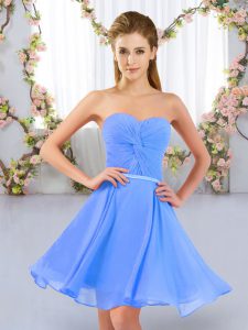Sleeveless Lace Up Mini Length Ruching Court Dresses for Sweet 16