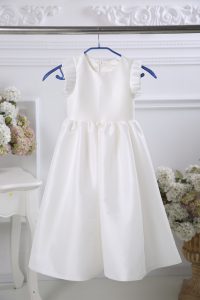 White Scoop Neckline Ruching Toddler Flower Girl Dress Sleeveless Zipper