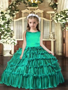 Turquoise Sleeveless Lace Up Winning Pageant Gowns for Party and Wedding Party