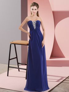 Luxurious Sleeveless Zipper Floor Length Beading Prom Evening Gown