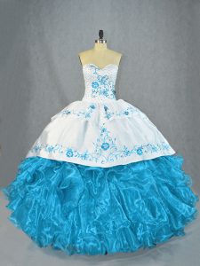 Fabulous Sleeveless Lace Up Beading and Ruffles Quinceanera Dress