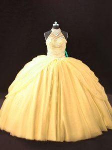 Sleeveless Beading and Pick Ups Lace Up Quinceanera Gown