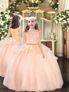 Sleeveless Zipper Floor Length Lace Little Girls Pageant Dress Wholesale