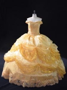Custom Design Sleeveless Lace Up Floor Length Beading and Pick Ups Vestidos de Quinceanera