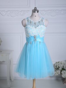 Sleeveless Lace and Appliques Zipper Prom Evening Gown
