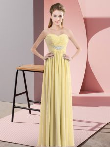 Sleeveless Zipper Floor Length Beading Prom Dress