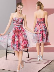 Fantastic Knee Length Multi-color Dress for Prom Sweetheart Sleeveless Zipper