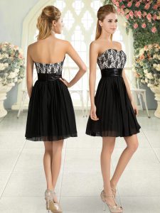 Black Sweetheart Neckline Lace Prom Dress Sleeveless Zipper