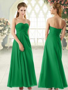 Fantastic Floor Length Green Homecoming Dress Sweetheart Sleeveless Zipper