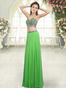 Fantastic Green Homecoming Dress Prom and Party with Beading Sweetheart Sleeveless Backless