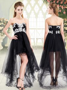 Custom Made Sleeveless Appliques Lace Up Prom Party Dress