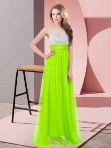Side Zipper Prom Dress Sequins Sleeveless Floor Length