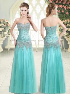 Colorful Sleeveless Zipper Floor Length Beading Prom Gown