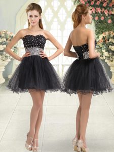 Adorable Black Prom Dresses Prom and Party with Beading Sweetheart Sleeveless Lace Up