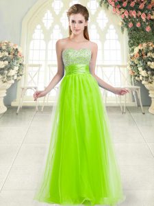 Prom Evening Gown Prom and Party with Beading Sweetheart Sleeveless Lace Up