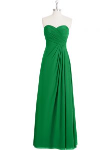 Elegant Sweetheart Sleeveless Zipper Prom Dress Green Chiffon