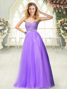 Fine Lavender Sweetheart Zipper Beading and Lace Sleeveless