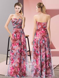 Artistic Floor Length Empire Sleeveless Multi-color Prom Dress Zipper