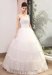 Top Beading Lace Wedding Bridals Gowns to Long in and Organza