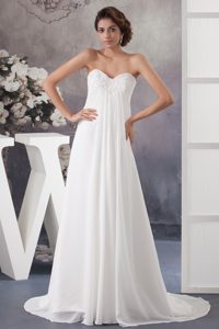 Fabulous Sweetheart Strapless Beaded Ruched Brush Train Bridal Gown