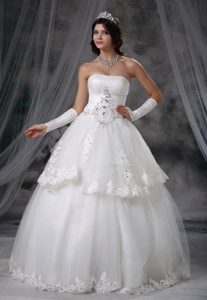 Most Recent Beaded Tulle Wedding Reception Dress with Appliques and Beading