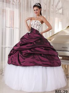 Angel Ball Gown Strapless Embroidery Sweet Sixteen Dresses in and Tulle
