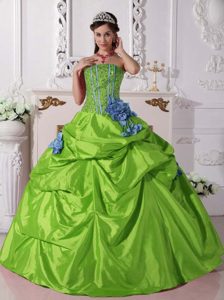 Strapless Beaded Quinceanera Dress Decorated