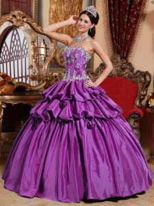 Popular Purple Sweetheart Quinceanera Dress with Appliques on Sale