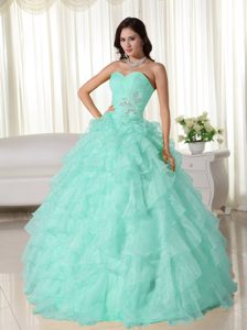 Beautiful Sweetheart Organza Quinceanera Gown Dress with Appliques on Sale