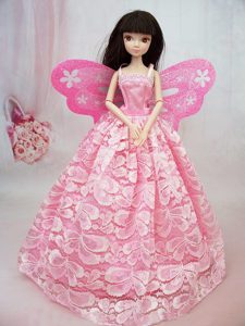 Lovely Handmade Pink Lace To Barbie Doll Dress