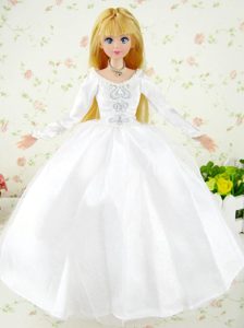 Fashion Handmade White Tulle Barbie Wedding Dress For Barbie Doll