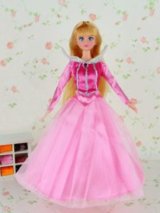 Beautiful Pink Tulle Party Clothes Fashion Dress for Noble Barbie Doll