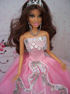 Fashionable Ball Gown Pink Party Clothes Barbie Doll Dress