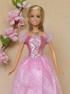 Sweet Rose Pink Short Sleeves Handmade Party Clothes Fashion Dress For Noble Barbie