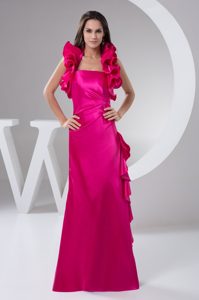 Outstanding Hot Pink Halter Top Mother of the Bride Dresses in Taffeta