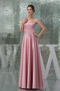 Empire Strapless Beaded Long Mother of the Bride Dresses in Baby Pink