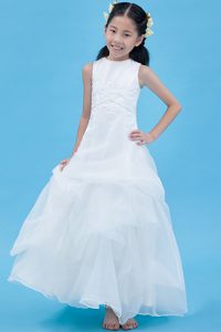 Pretty Ankle-length Organza Cinderella Pageant Dress with Appliques Decorated