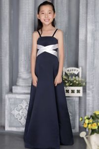 Simple Straps Satin Cinderella Pageant Dress for Girls for Custom Made